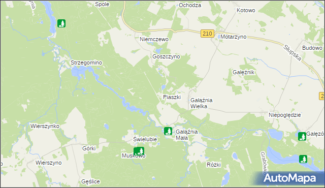 mapa Piaszki, Piaszki na mapie Targeo