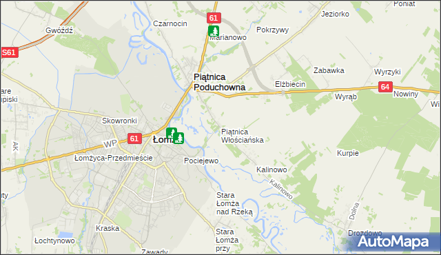 mapa Piątnica Włościańska, Piątnica Włościańska na mapie Targeo