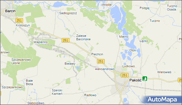 mapa Piechcin, Piechcin na mapie Targeo