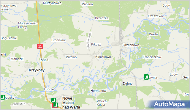 mapa Pięczkowo, Pięczkowo na mapie Targeo