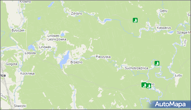 mapa Pieczyska gmina Osiek, Pieczyska gmina Osiek na mapie Targeo