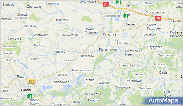 mapa Pierzchów, Pierzchów na mapie Targeo