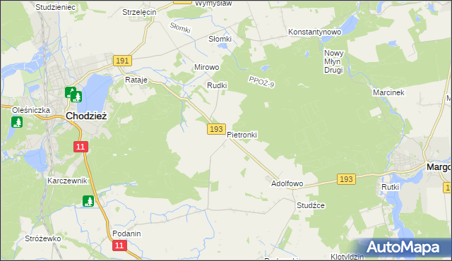 mapa Pietronki, Pietronki na mapie Targeo