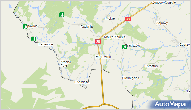mapa Pietrowice, Pietrowice na mapie Targeo