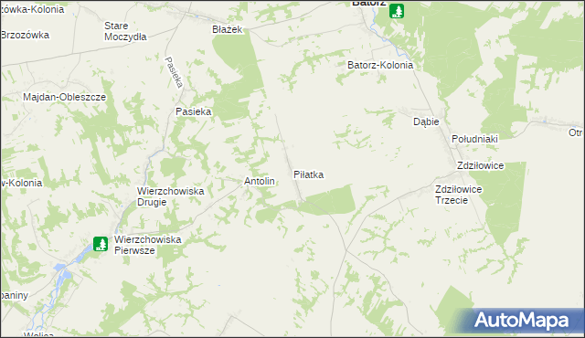 mapa Piłatka gmina Godziszów, Piłatka gmina Godziszów na mapie Targeo