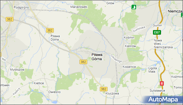 mapa Piława Górna, Piława Górna na mapie Targeo