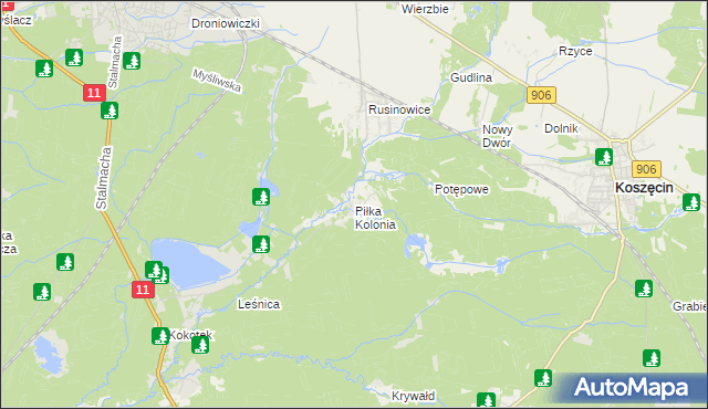 mapa Piłka Kolonia, Piłka Kolonia na mapie Targeo