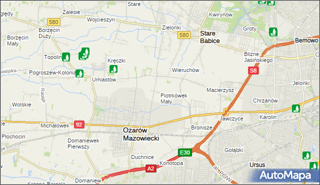 mapa Piotrkówek Mały, Piotrkówek Mały na mapie Targeo