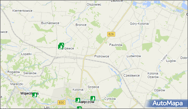 mapa Piotrowice gmina Nałęczów, Piotrowice gmina Nałęczów na mapie Targeo