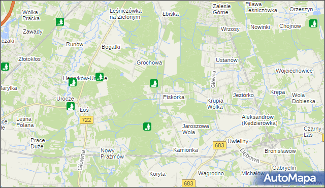 mapa Piskórka, Piskórka na mapie Targeo