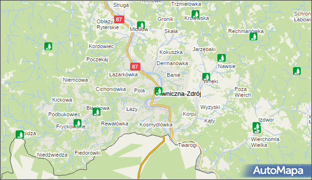 mapa Piwniczna-Zdrój, Piwniczna-Zdrój na mapie Targeo