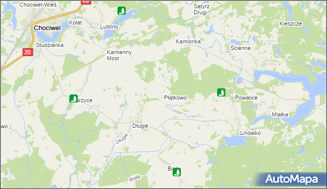 mapa Płątkowo, Płątkowo na mapie Targeo