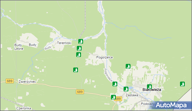 mapa Pogorzelce, Pogorzelce na mapie Targeo