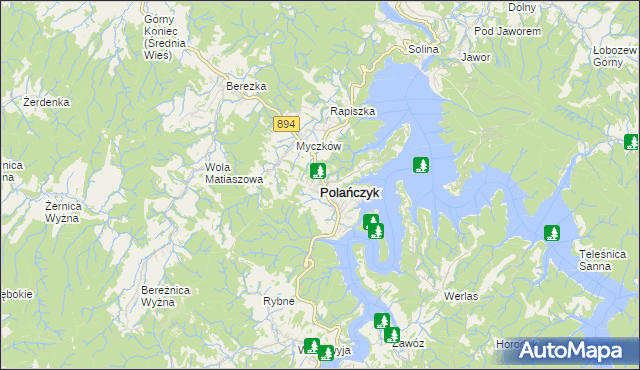 mapa Polańczyk, Polańczyk na mapie Targeo