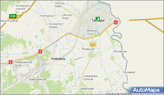 mapa Polatycze, Polatycze na mapie Targeo