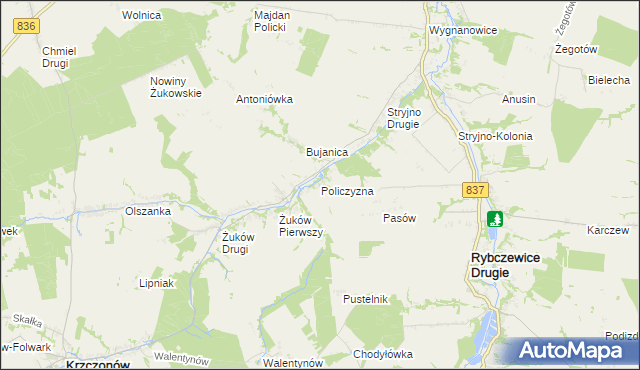 mapa Policzyzna, Policzyzna na mapie Targeo