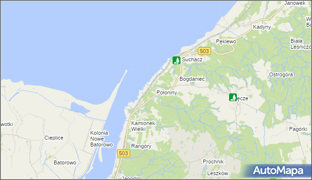 mapa Połoniny, Połoniny na mapie Targeo