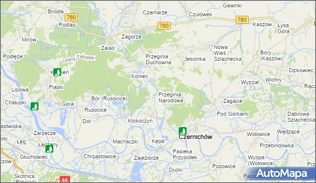 mapa Przeginia Narodowa, Przeginia Narodowa na mapie Targeo