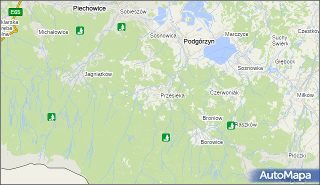 mapa Przesieka gmina Podgórzyn, Przesieka gmina Podgórzyn na mapie Targeo