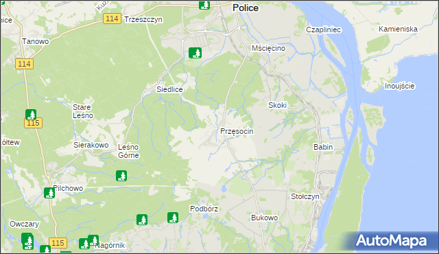 mapa Przęsocin, Przęsocin na mapie Targeo