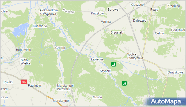 mapa Przyłęk gmina Szczekociny, Przyłęk gmina Szczekociny na mapie Targeo