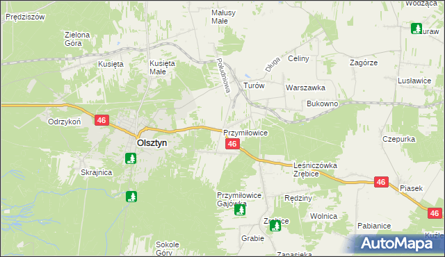 mapa Przymiłowice, Przymiłowice na mapie Targeo