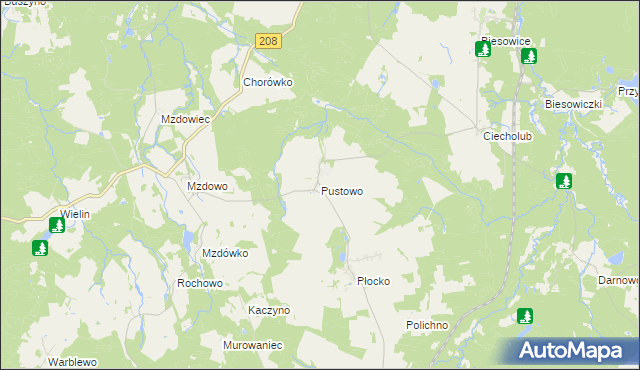 mapa Pustowo gmina Kępice, Pustowo gmina Kępice na mapie Targeo