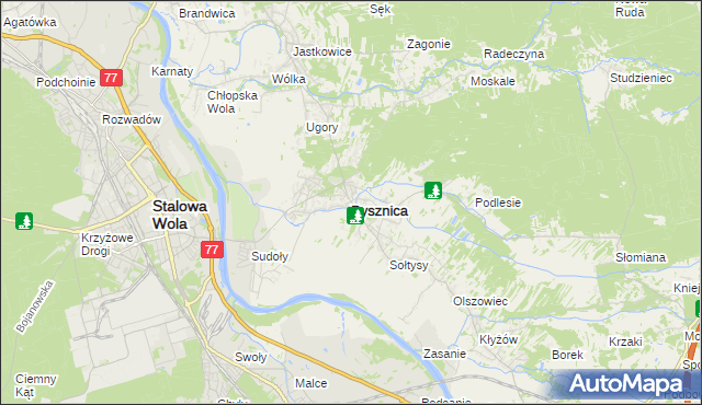 mapa Pysznica, Pysznica na mapie Targeo