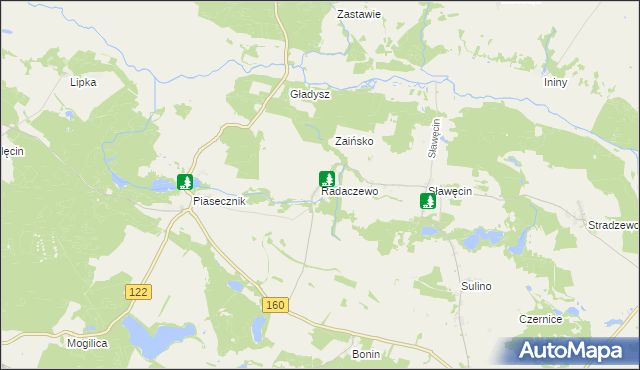 mapa Radaczewo, Radaczewo na mapie Targeo