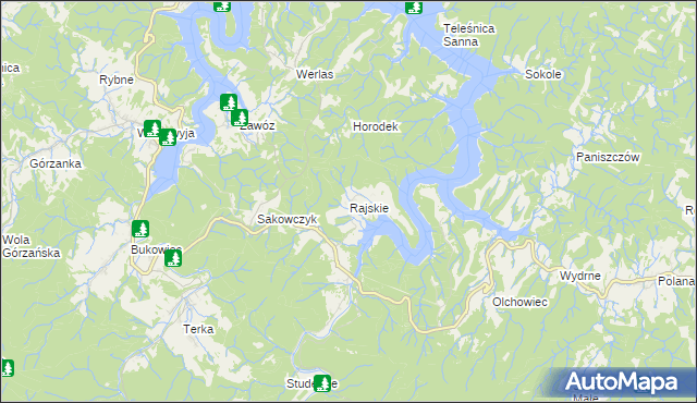 mapa Rajskie, Rajskie na mapie Targeo