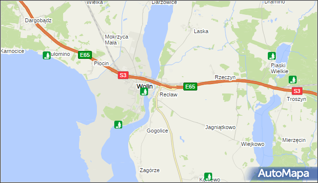 mapa Recław, Recław na mapie Targeo