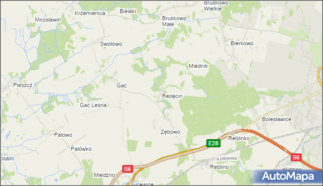 mapa Redęcin, Redęcin na mapie Targeo