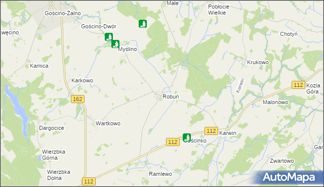 mapa Robuń, Robuń na mapie Targeo