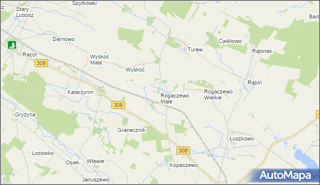 mapa Rogaczewo Małe, Rogaczewo Małe na mapie Targeo