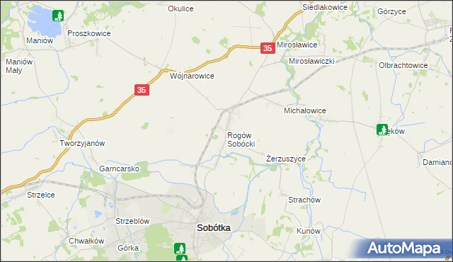 mapa Rogów Sobócki, Rogów Sobócki na mapie Targeo
