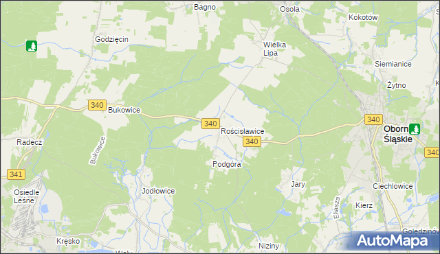 mapa Rościsławice, Rościsławice na mapie Targeo