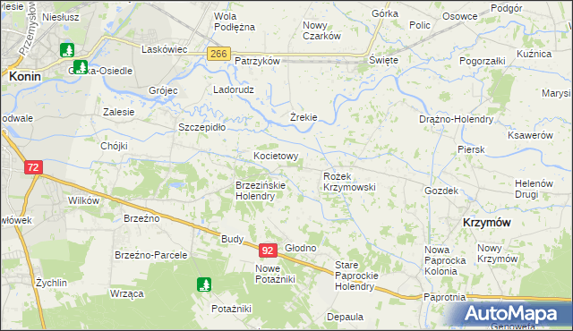 mapa Rożek Brzeziński, Rożek Brzeziński na mapie Targeo
