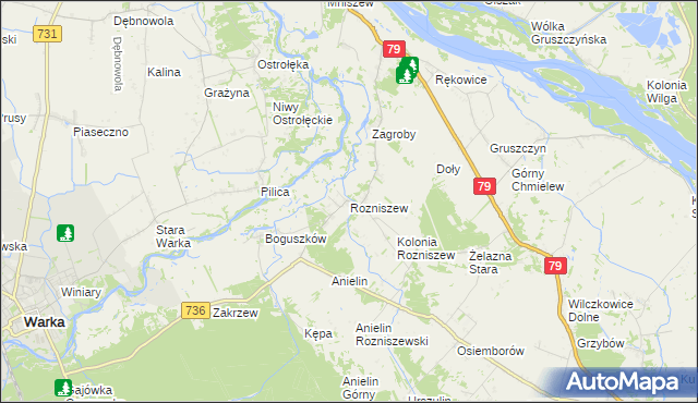 mapa Rozniszew, Rozniszew na mapie Targeo