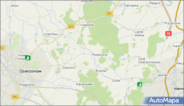 mapa Roztocznik, Roztocznik na mapie Targeo