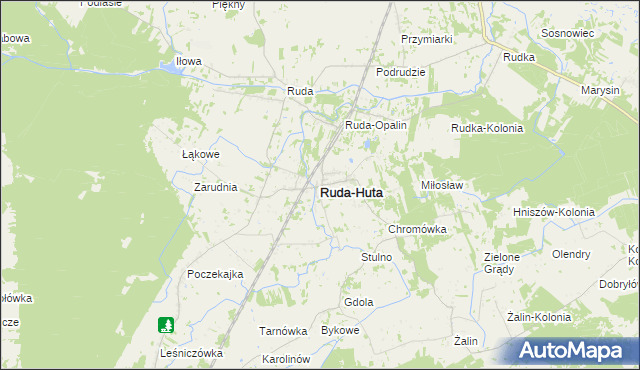 mapa Ruda-Huta, Ruda-Huta na mapie Targeo