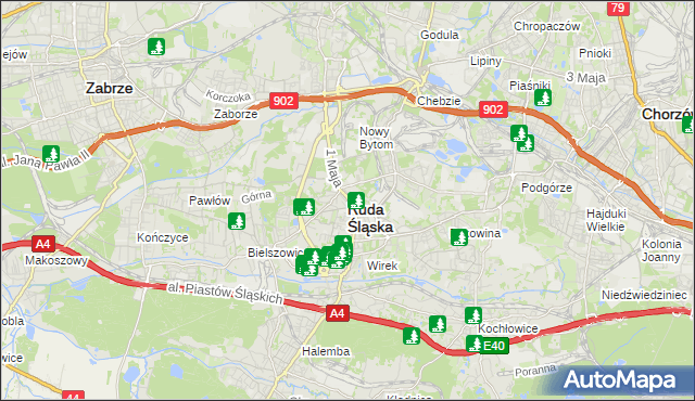 mapa Rudy Śląskiej, Ruda Śląska na mapie Targeo