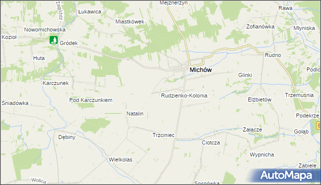 mapa Rudzienko-Kolonia, Rudzienko-Kolonia na mapie Targeo