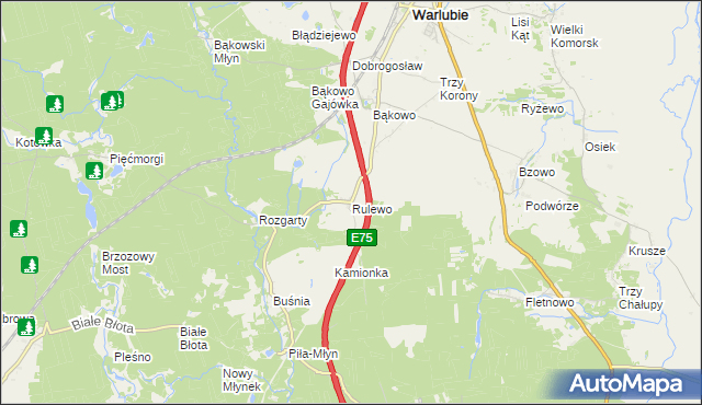 mapa Rulewo, Rulewo na mapie Targeo