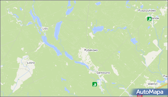 mapa Rybakowo, Rybakowo na mapie Targeo