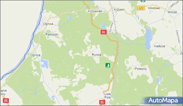 mapa Rynica, Rynica na mapie Targeo