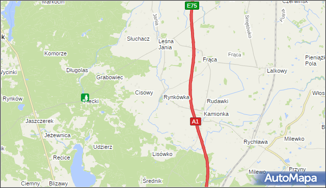 mapa Rynkówka, Rynkówka na mapie Targeo