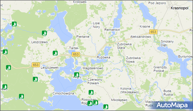 mapa Ryżówka, Ryżówka na mapie Targeo