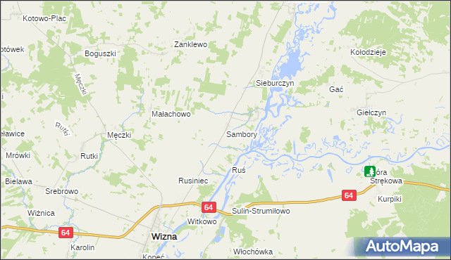 mapa Sambory, Sambory na mapie Targeo