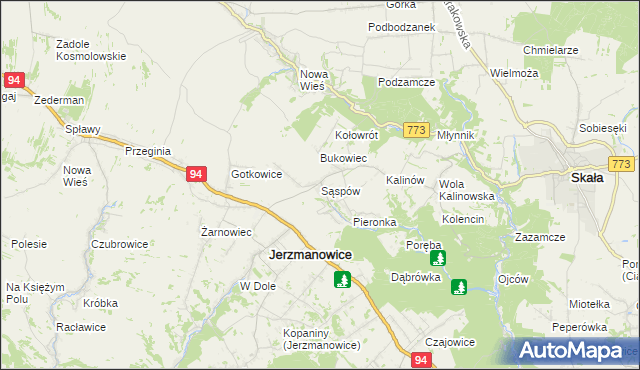 mapa Sąspów, Sąspów na mapie Targeo