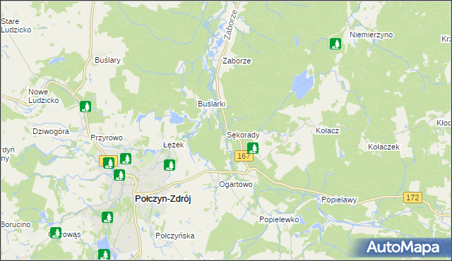 mapa Sękorady, Sękorady na mapie Targeo